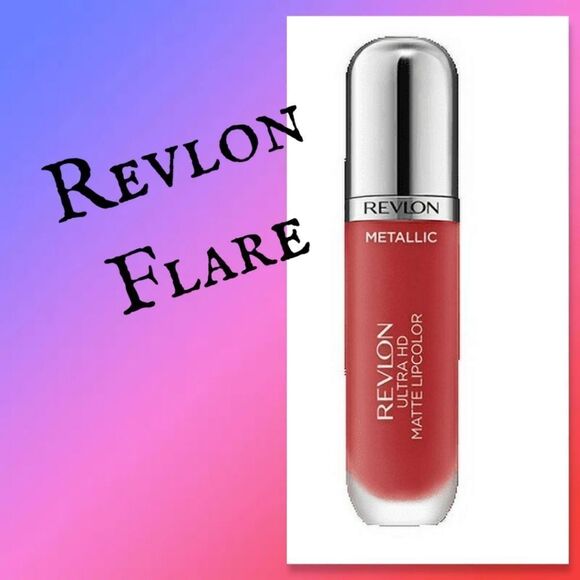 New Revlon Ultra HD Metallic Matte Liquid Lipcolor, Liquid Lipstick, 100% Flare - Picture 1 of 6